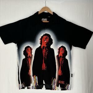 Vintage RARE AC/DC Shirt All Over Print Rockware Dragonfly Clothing Men's Medium